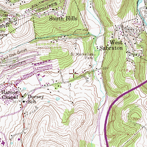 Topographic Map of Morgantown Christian Academy, WV