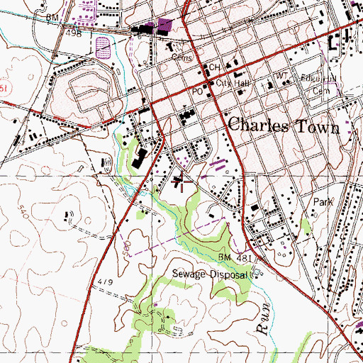 Topographic Map of Claymont Childrens School (historical), WV