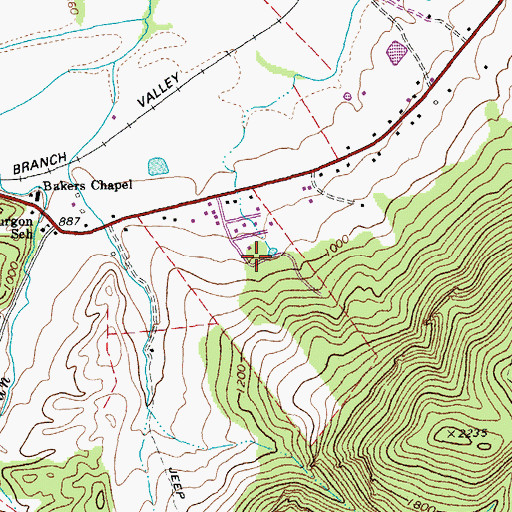 Topographic Map of Gods Way Christian School, WV