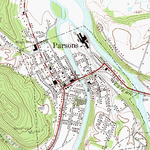 Topographic Map of Tucker Christian Academy (historical), WV