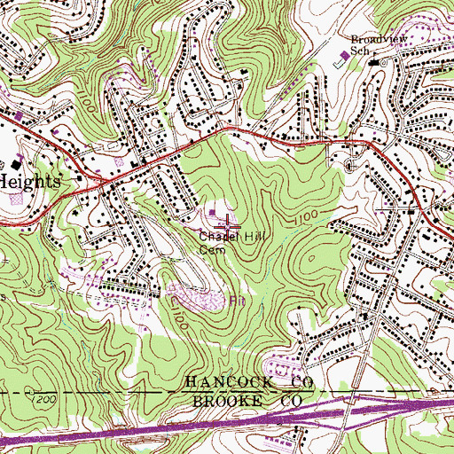 Topographic Map of Sacred Heart of Mary School, WV
