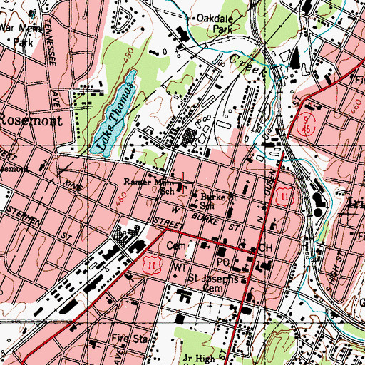 Topographic Map of Ramer Center School (historical), WV