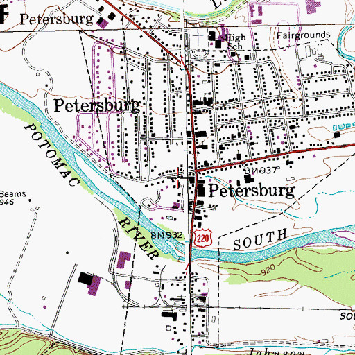 Topographic Map of North Fork Christian School, WV