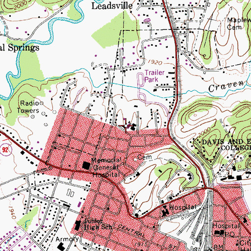 Topographic Map of West Virginia Childrens Home, WV