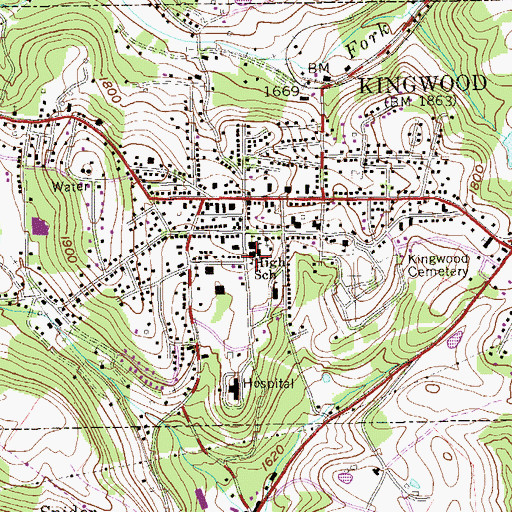 Topographic Map of KARE Academy, WV