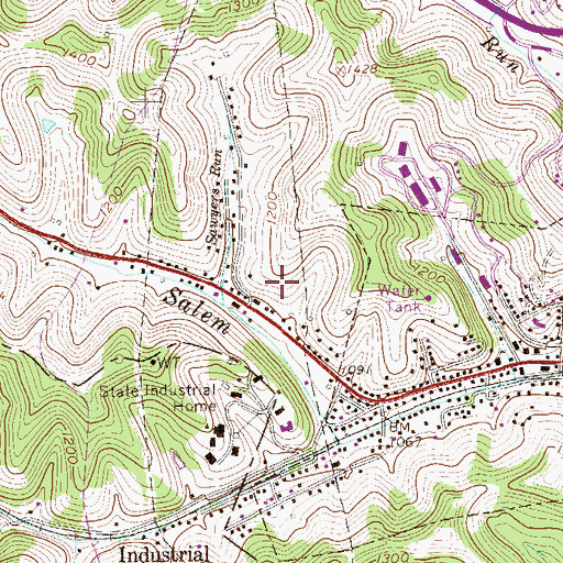 Topographic Map of Salem Elementary School, WV