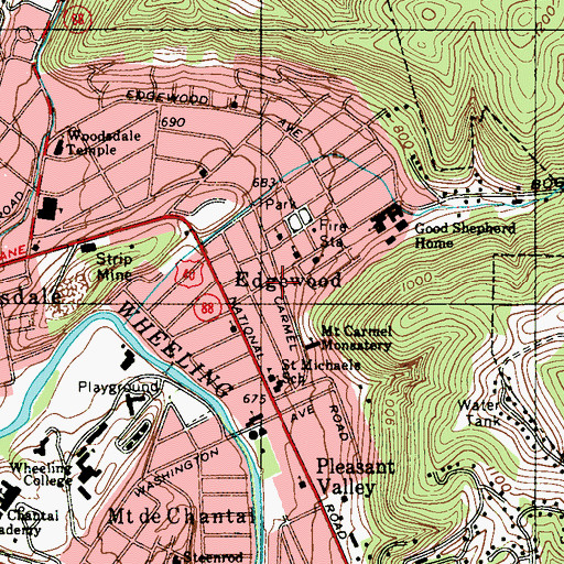 Topographic Map of Windhover Montessori School (historical), WV