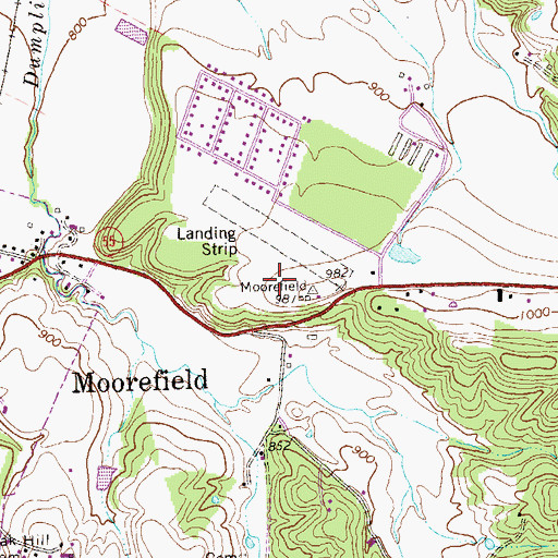 Topographic Map of Moorefield Intermediate School, WV