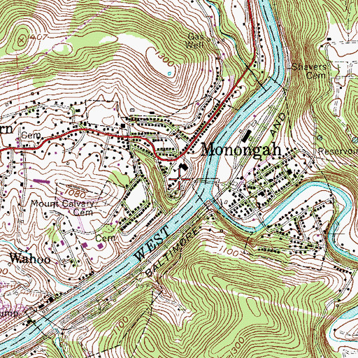 Topographic Map of Saints Peter and Paul Catholic School, WV