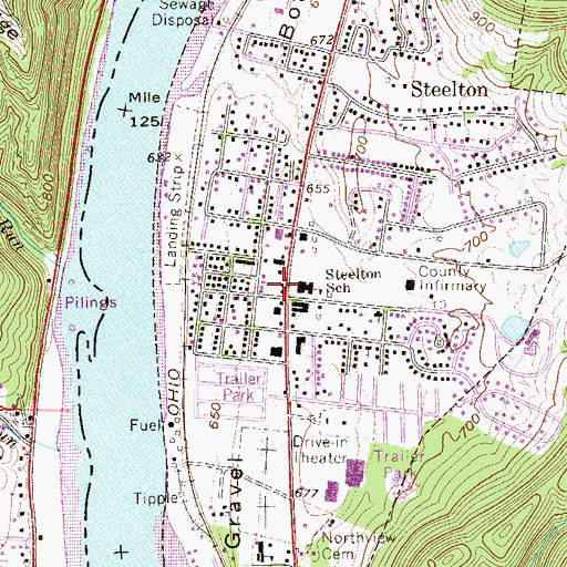 Topographic Map of Wetzel County Center for Children and Families, WV