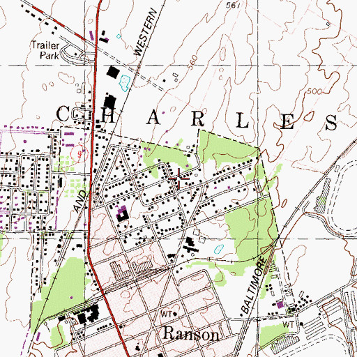 Topographic Map of Kingsway Christian Academy (historical), WV