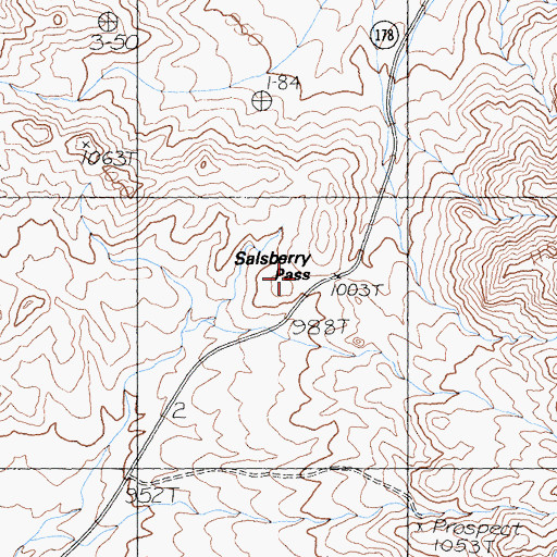 Topographic Map of Salsberry Pass, CA