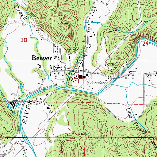 Topographic Map of Nestucca Valley Middle School, OR