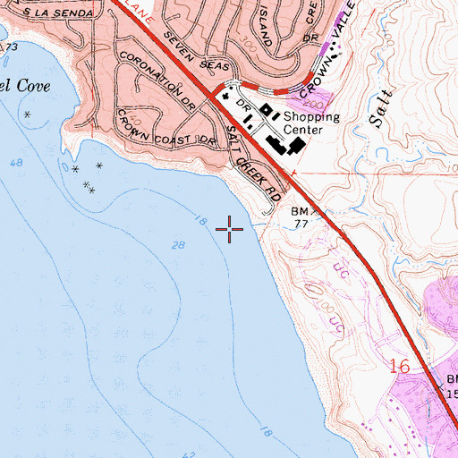 Topographic Map of Salt Creek, CA