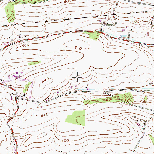 Topographic Map of Fairview Greens Golf Course, PA