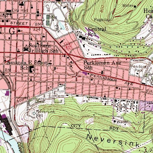 Topographic Map of Fairview Mennonite Church, PA