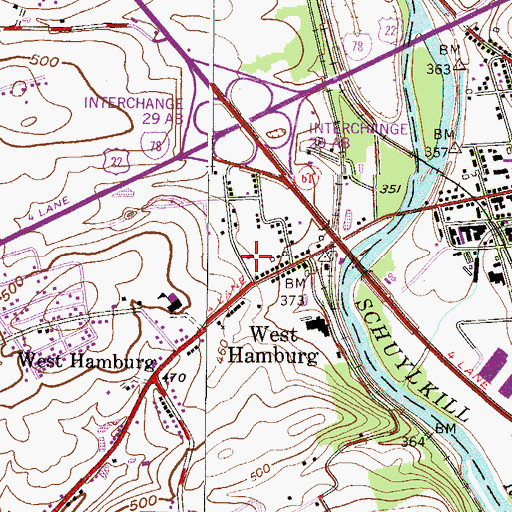 Topographic Map of Faith Bible Baptist Church, PA