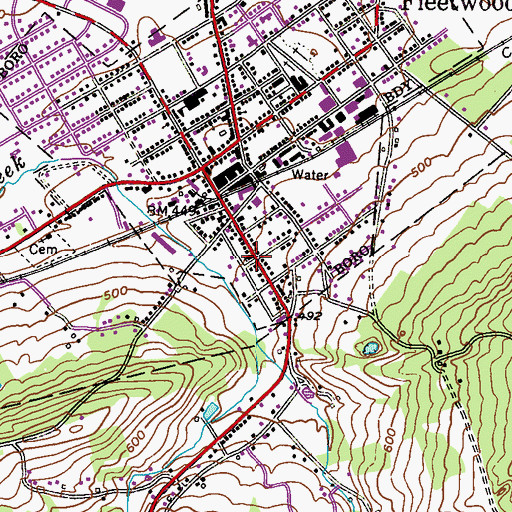 Topographic Map of Faith Bible Fellowship Church, PA