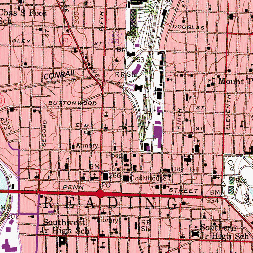 Topographic Map of Faith Temple United Holiness Church, PA