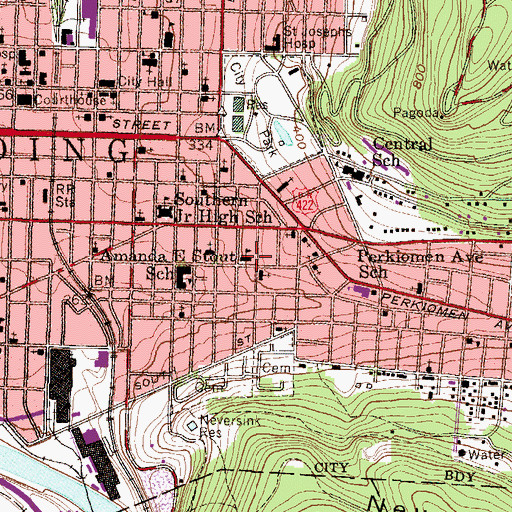 Topographic Map of First Century Worship Center, PA