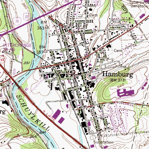 Topographic Map of First Reformed United Church of Christ, PA