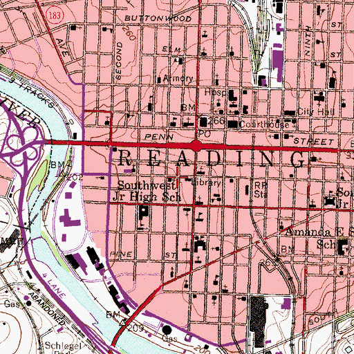 Topographic Map of First Unitarian Universalist Church, PA