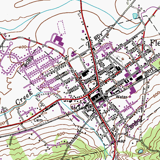 Topographic Map of Fleetwood Missionary Church, PA