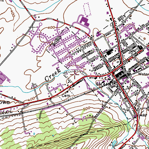 Topographic Map of Fleetwood Park, PA