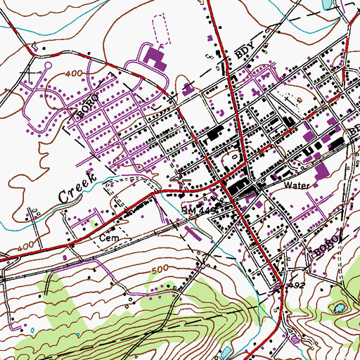 Topographic Map of Fleetwood Volunteer Fire Company Station 45 EMS Squad 535, PA