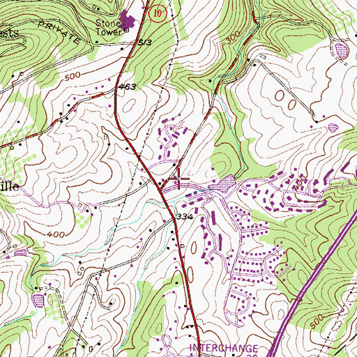 Topographic Map of Flying Hills Swimming Pool, PA