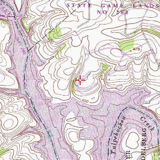 Topographic Map of Foxtrot Hiking Loop, PA