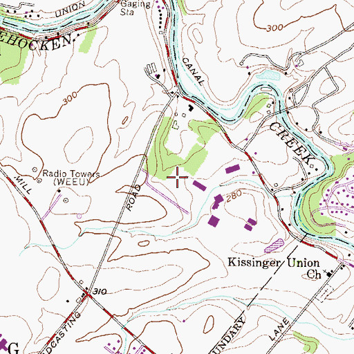 Topographic Map of Franco Building, PA