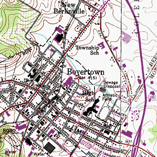 Topographic Map of Franklin Mini-park, PA
