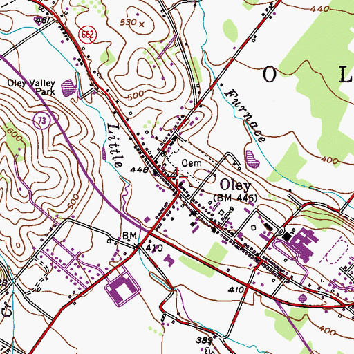 Topographic Map of Friedens United Church of Christ, PA