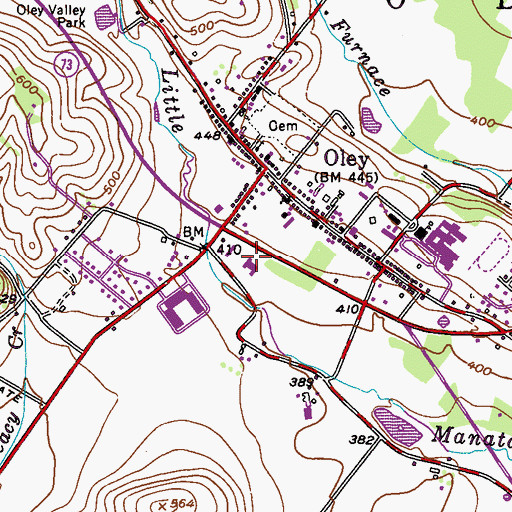 Topographic Map of Friedens Evangelical Lutheran Church, PA