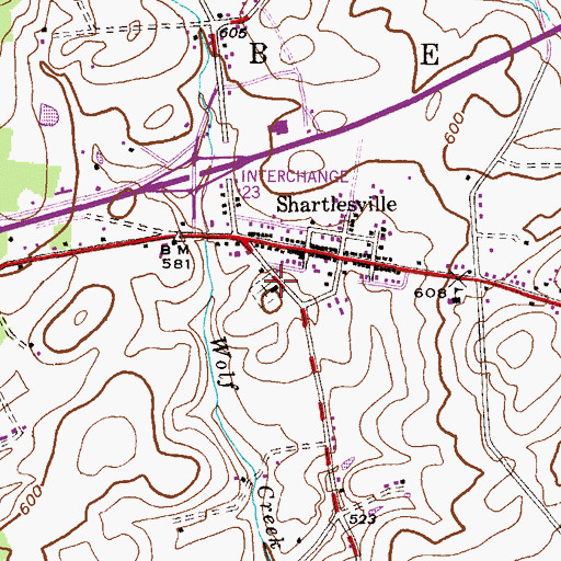 Topographic Map of Friedens Union Church, PA