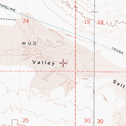 Topographic Map of Salt Wells Valley, CA