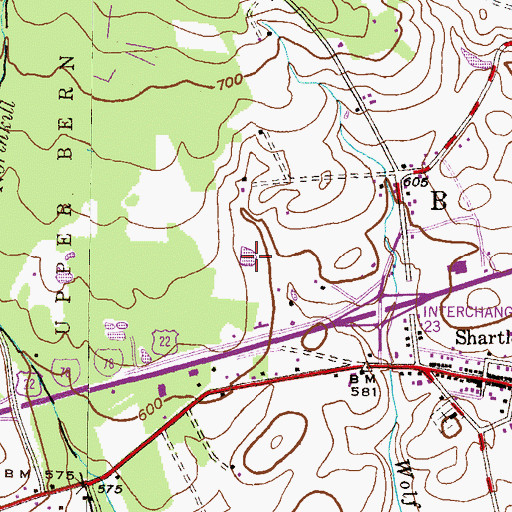 Topographic Map of Frog Pond, PA