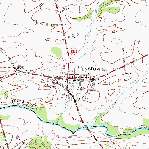 Topographic Map of Frystown Fire Company Station 53, PA