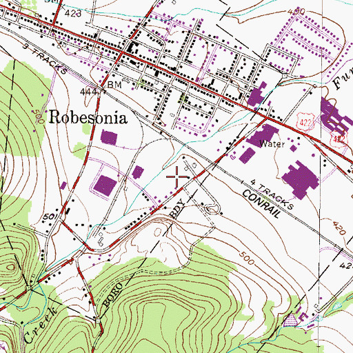 Topographic Map of Furnace Creek Manor Apartments, PA
