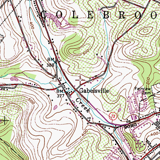 Topographic Map of Gabelsville Athletic Association Field, PA
