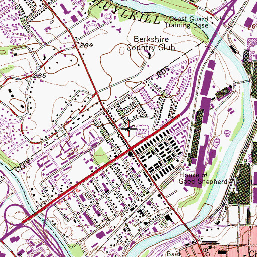 Topographic Map of Gateway Center for the Performing Arts, PA