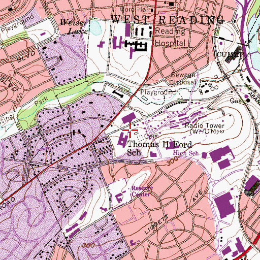 Topographic Map of Gateway School for Communication and Technology, PA