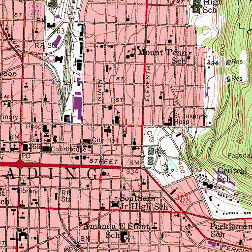 Topographic Map of Genesius Theater, PA