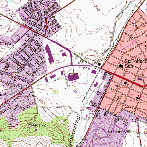 Topographic Map of Giant Shopping Center, PA