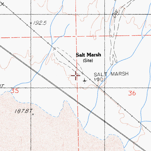 Topographic Map of Salt Marsh, CA