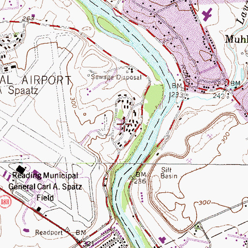Topographic Map of Airport Industrial Park South, PA
