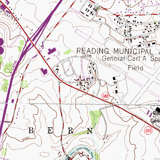 Topographic Map of Airport Industrial Park West, PA