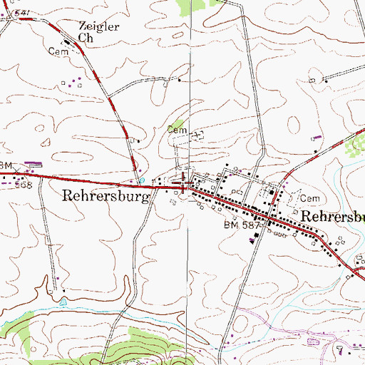 Topographic Map of Altalaha Lutheran Church, PA