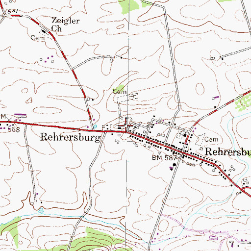 Topographic Map of Altalaha Lutheran Church Old Cemetery, PA